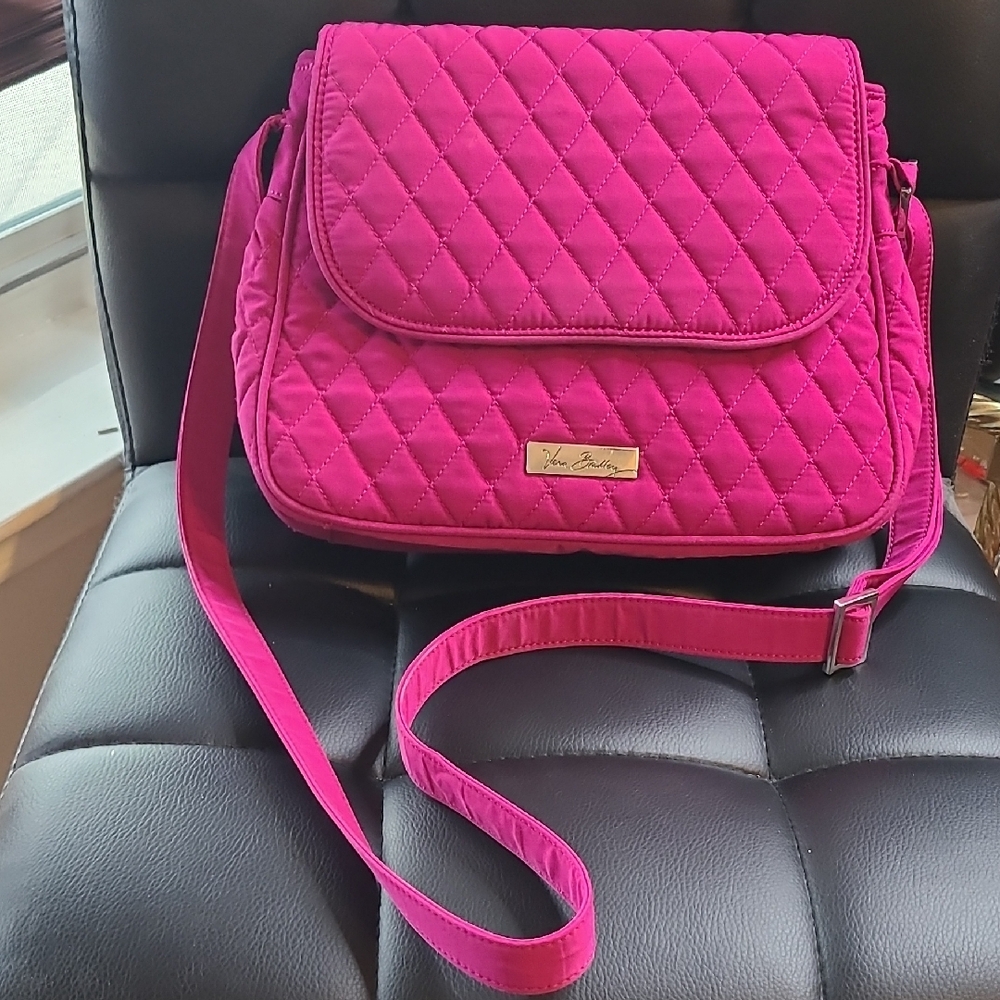 Vera Bradley Pink Medium Flap Quilted Crossbody Bag